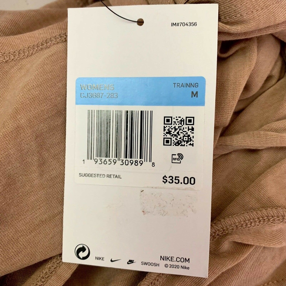 Nike Dri-Fit Yoga Tank Medium Desert Dust Twisted CJ3687-283 NWT Keyhole Back - Picture 8 of 8